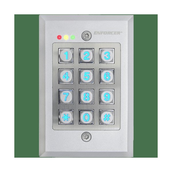 FluSLM-SH-Mount Outdoor Illuminated Stand-Alone Keypad. Weather resistant and vandal resi